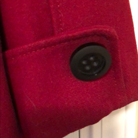 Deep Red Pea Coat - Picture 6 of 7